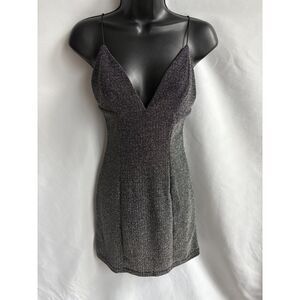 Forever 21 Little Black Dress Silver Sparkly Party Cocktail S NYE Date Night
